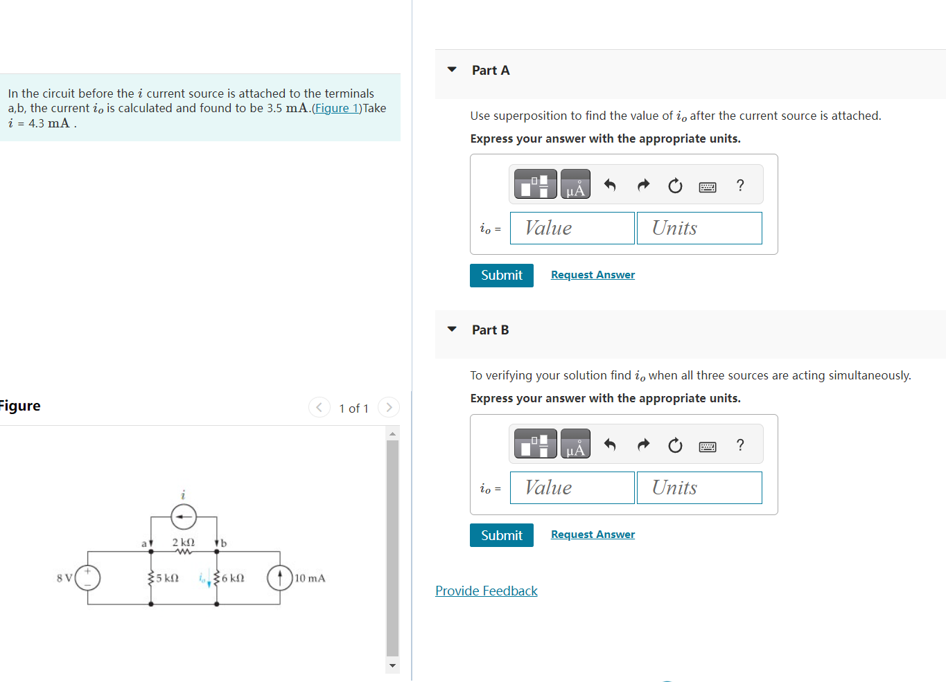 Solved In the circuit before the i current source is | Chegg.com