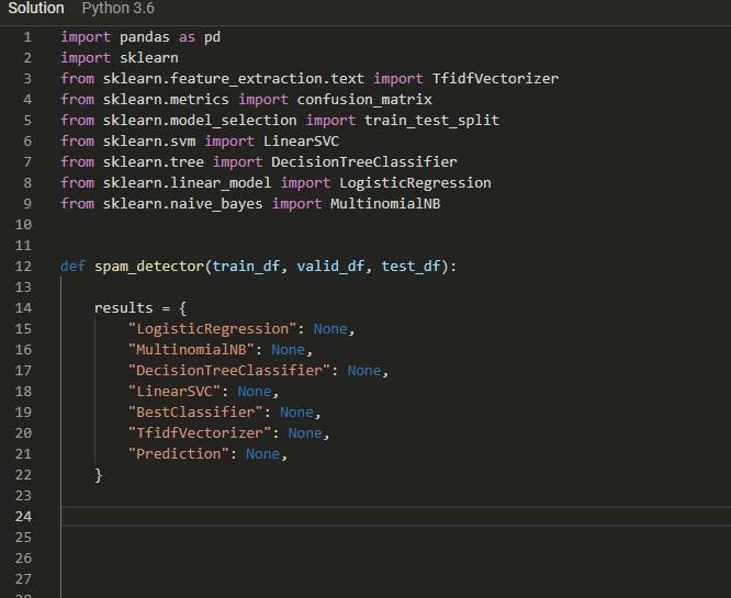 Solved Solution Python 3.6Text classification Implement a | Chegg.com