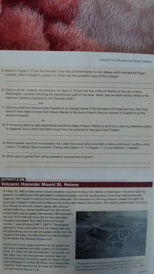 Solved Exercise Five/Volcanism and Volcanic Hazards 5.