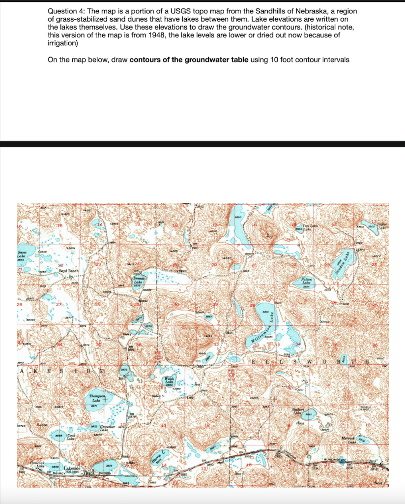 Nebraska Lake Contour Maps Question 4 The Map Is A Portion Of A Usgs Topo Map Chegg Com