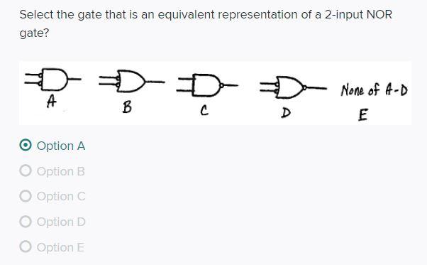 Solved Select the gate that is an equivalent representation | Chegg.com