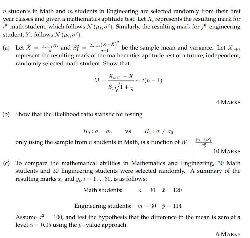 n students in Math and m students in Engineering are | Chegg.com