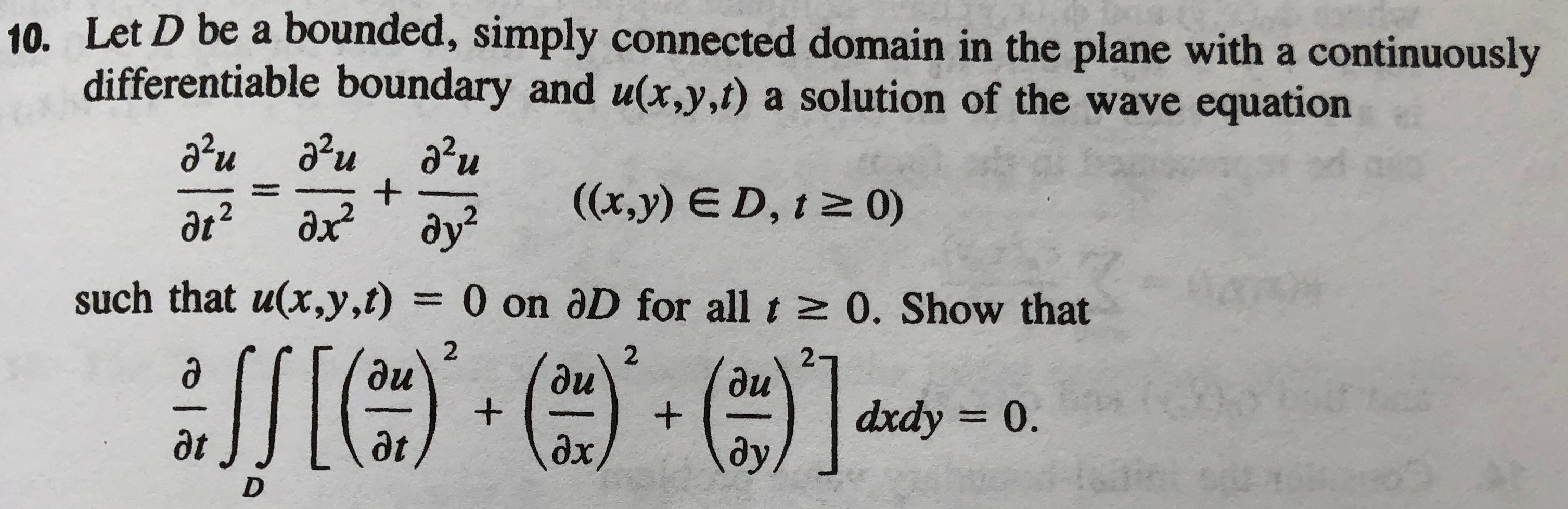 Solved 10. Let D be a bounded, simply connected domain in | Chegg.com