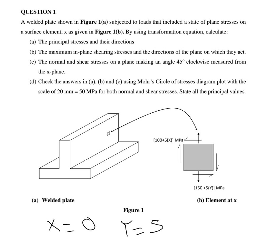 QUESTION 1 A welded plate shown in Figure 1(a) | Chegg.com