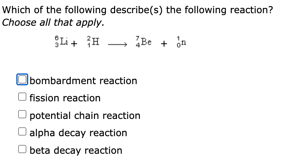 Solved Complete the following nuclear bombardment equation