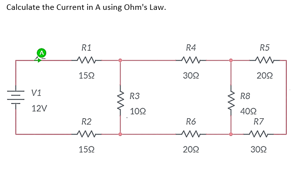 [Solved]: Calculate The Current In A Using Ohm's Law.