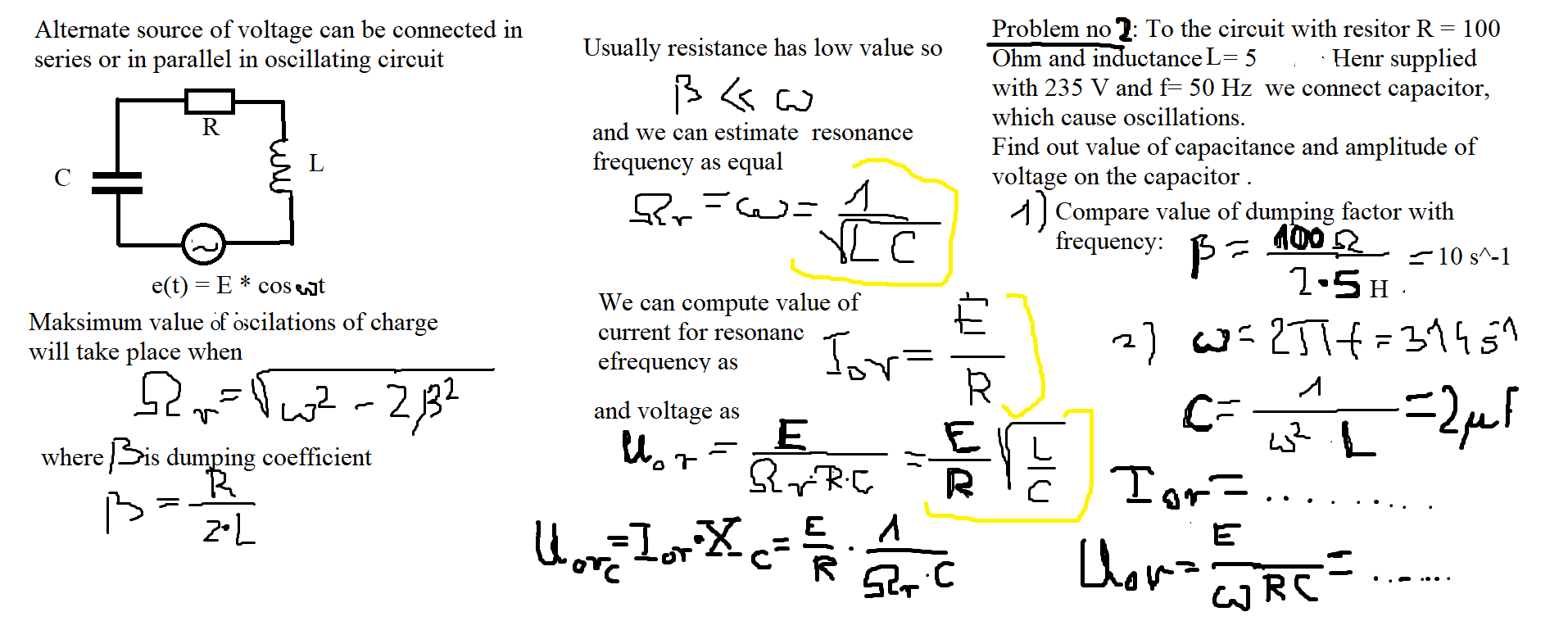 Solved Problem no1: There is condutance L=0,1H and R=50Ohm | Chegg.com