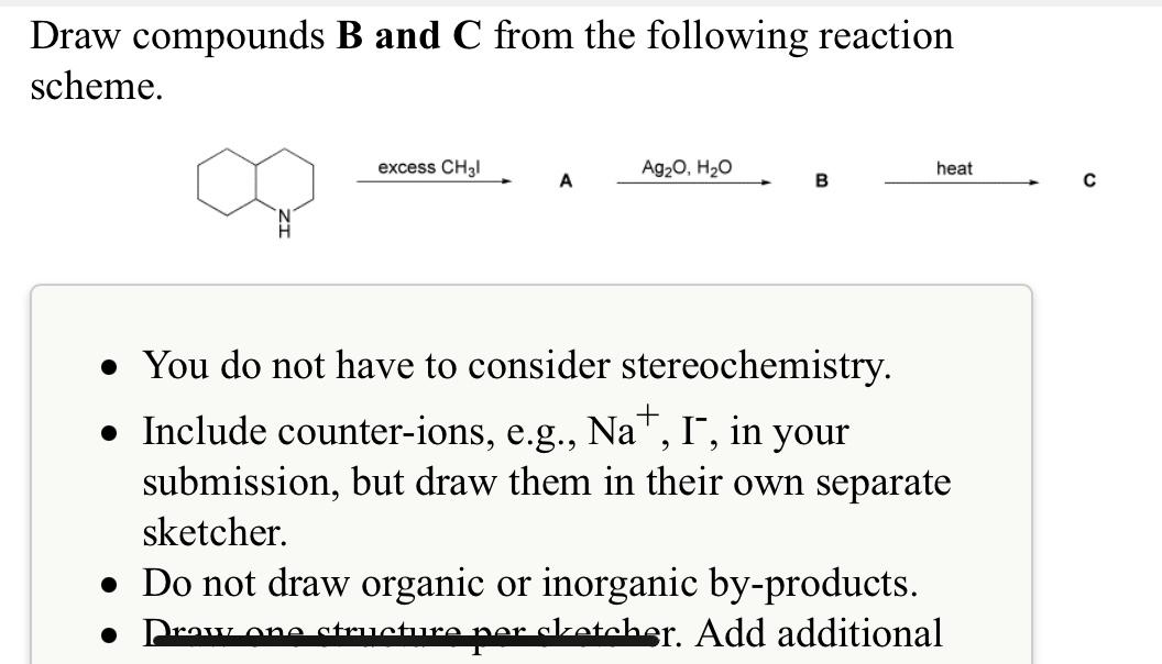 Solved Draw compounds B and C from the following reaction | Chegg.com