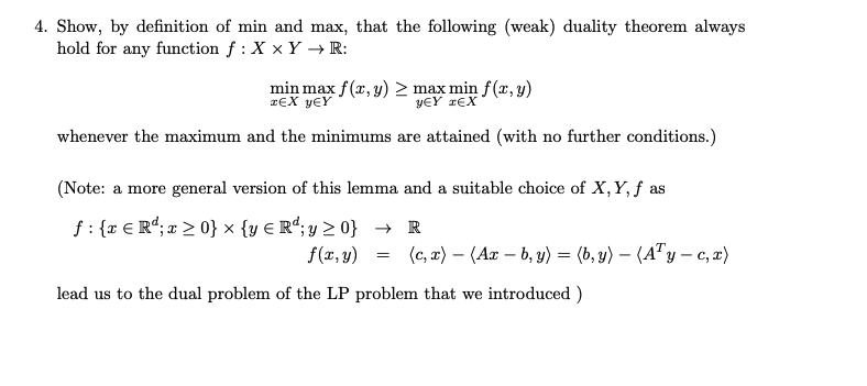 Solved 4. Show, by definition of min and max, that the | Chegg.com