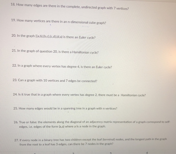Solved 18 How many edges are there in the complete, | Chegg.com