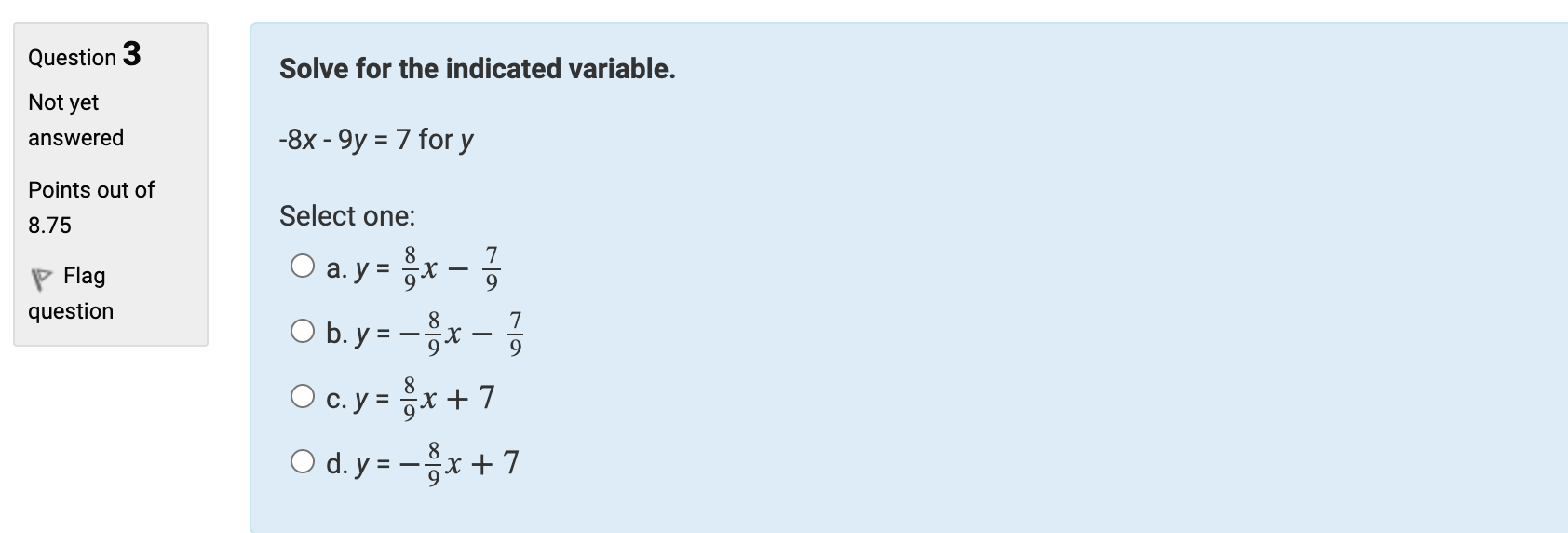 Question 2 Solve the problem. Not yet answered In the | Chegg.com