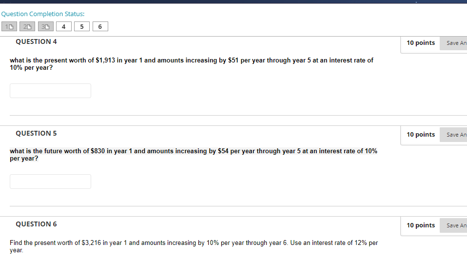 Solved Question Completion Status: 10 20 30 4 5 6 QUESTION 4 | Chegg.com