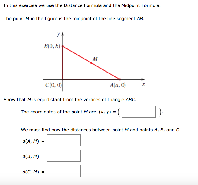 Solved In This Exercise We Use The Distance Formula And The | Chegg.com