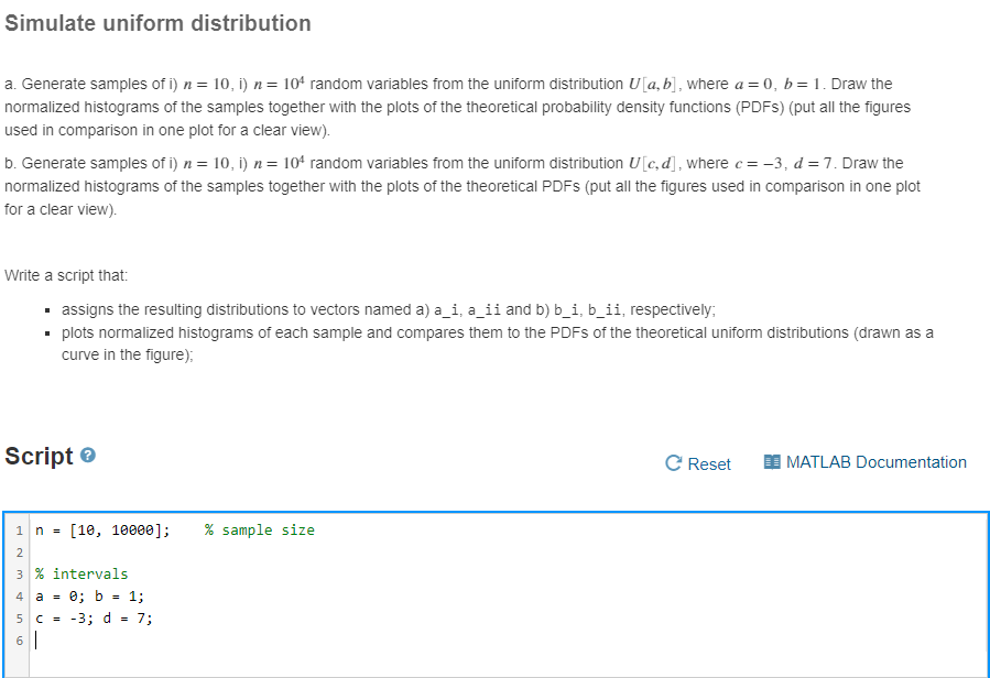 Solved Simulate uniform distribution a. Generate samples | Chegg.com