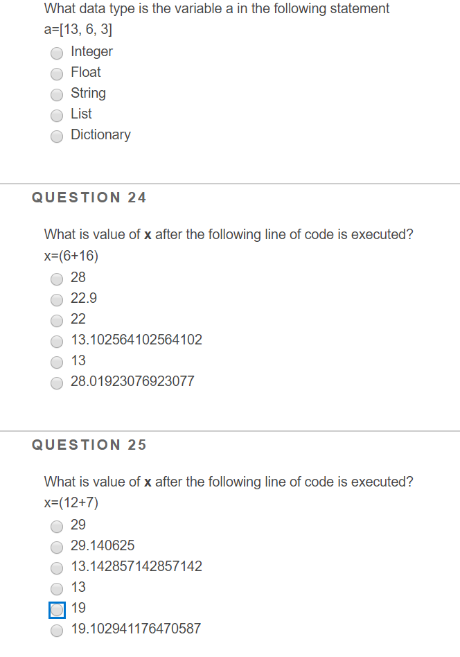 Solved What data type is the variable a in the following | Chegg.com