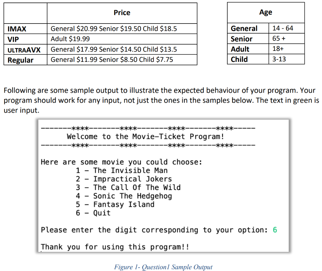 Solved Question 1 - Movie Night & Switch / nested selection | Chegg.com