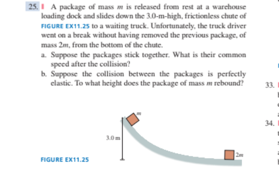 Solved 25. I A package of mass m is released from rest at a | Chegg.com