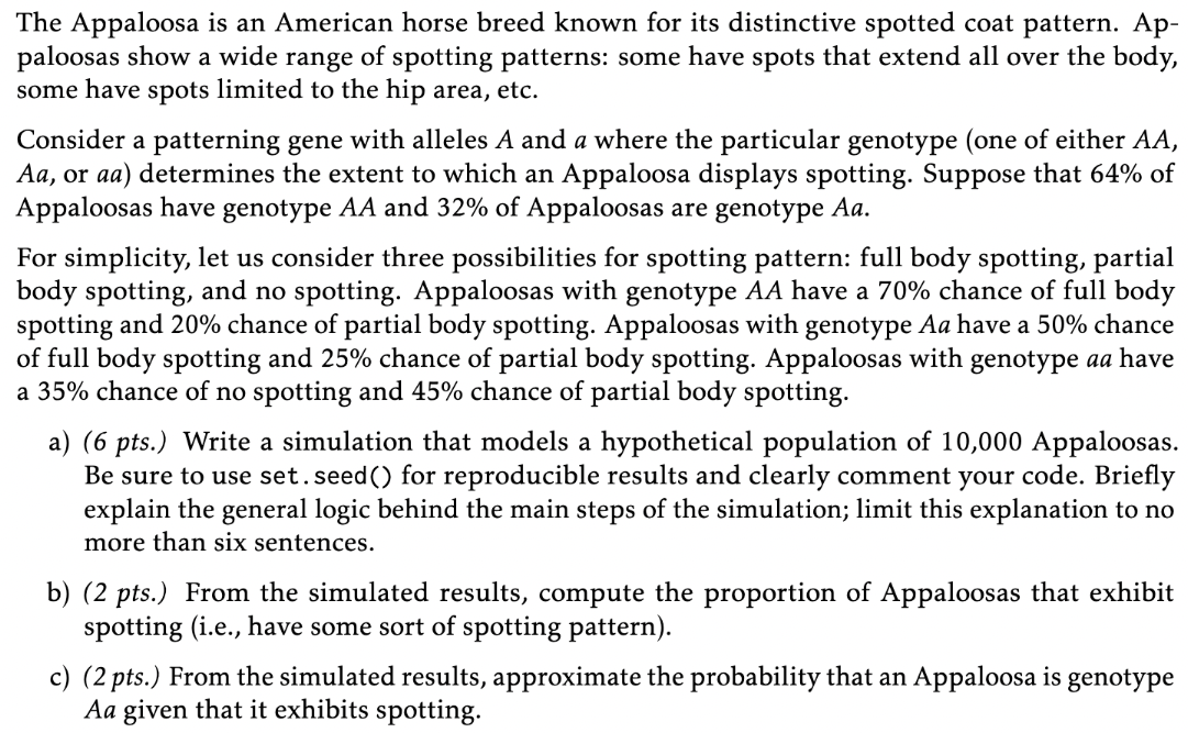 Spotting patterns in Appaloosas