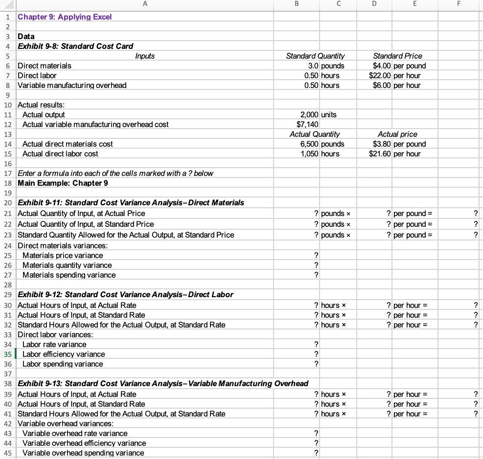 Solved Revise the data in your worksheet to reflect the | Chegg.com