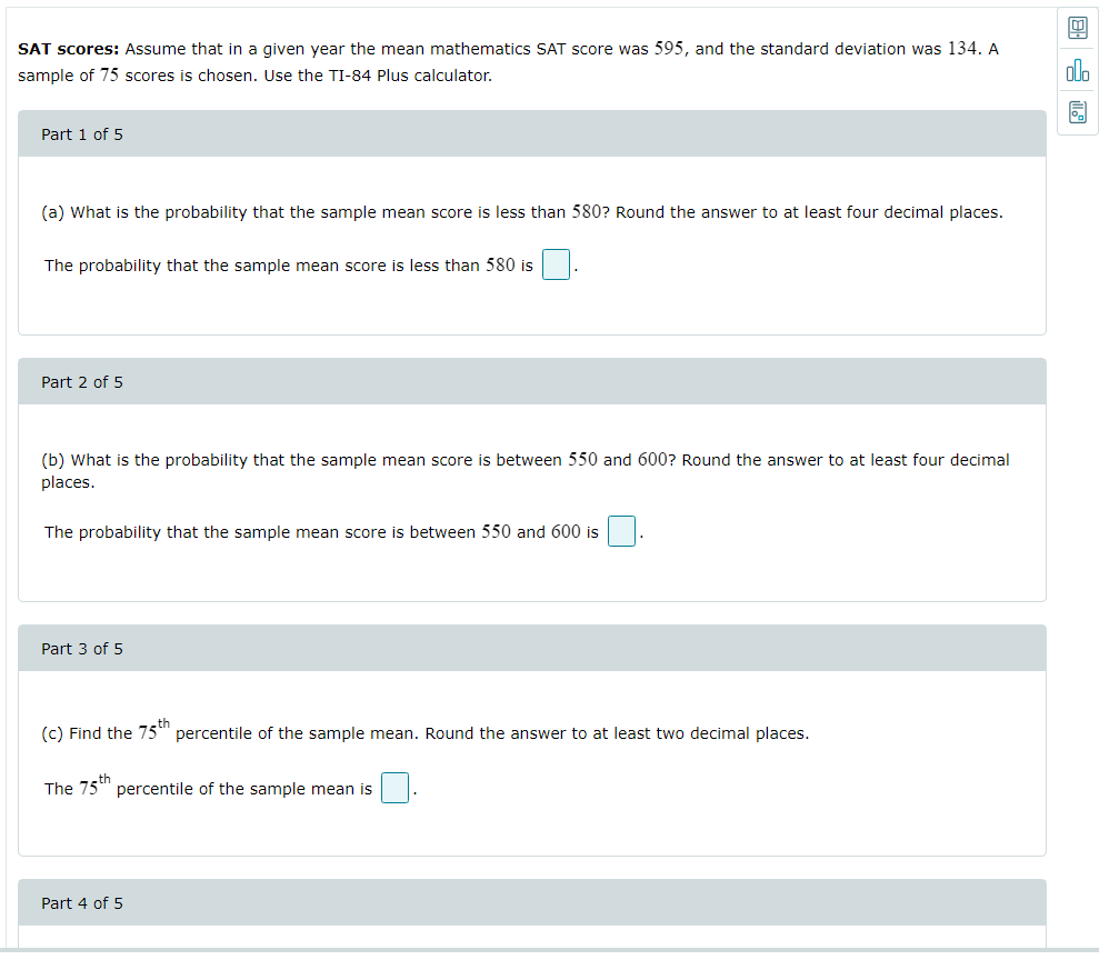Solved SAT scores Assume that in a given year the mean