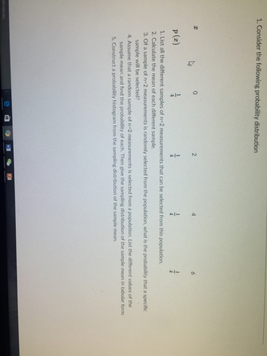 Solved 1.Consider the following probability distribution 6 | Chegg.com
