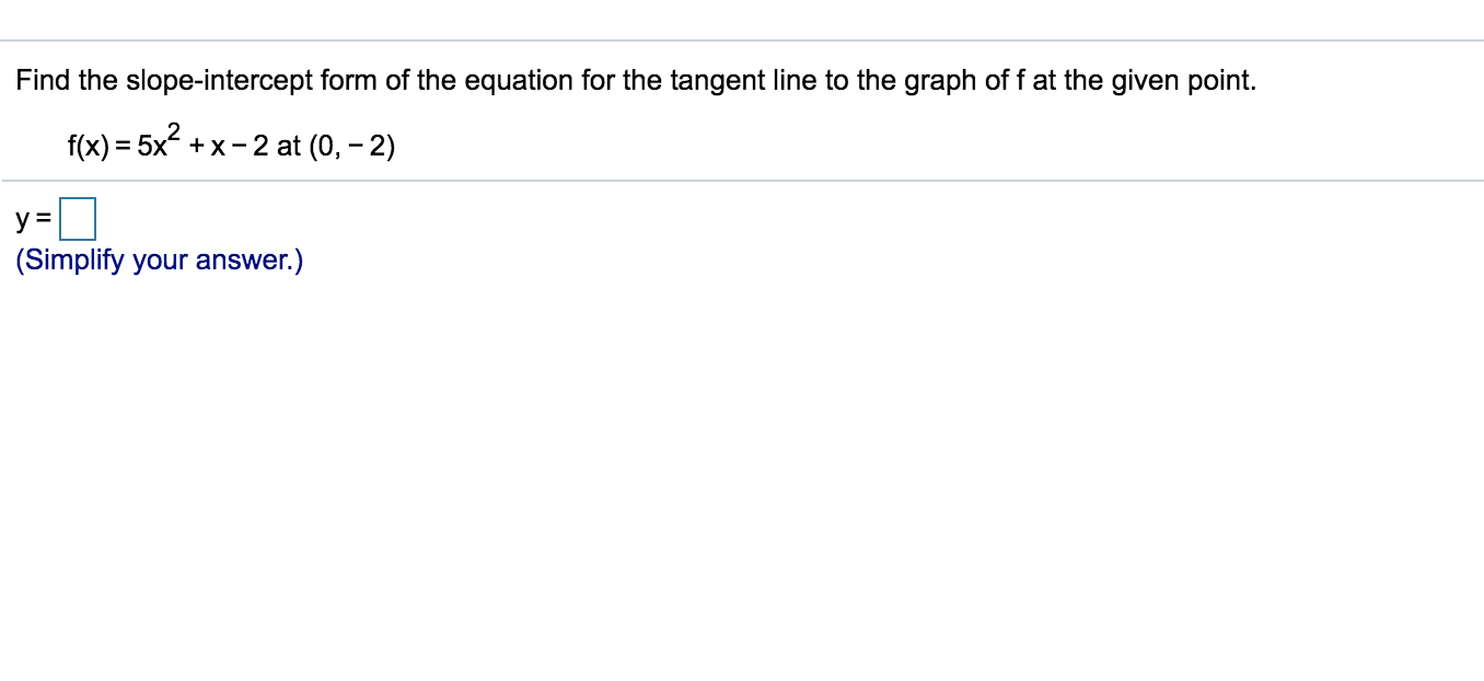 slope intercept form 3d
Solved: Find The Slope-intercept Form Of The Equation For ... slope intercept form 3d
Solved: Find The Slope-intercept Form Of The Equation For ...