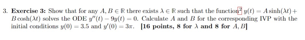 Solved Exercise 3: Show That For Any A,B∈R There Exists λ∈R | Chegg.com