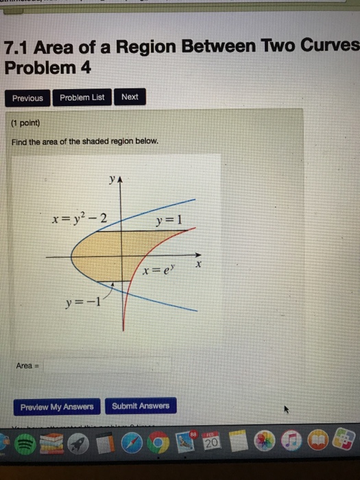 Solved 7.1 Area of a Region Between Two Curves Problem 4 | Chegg.com