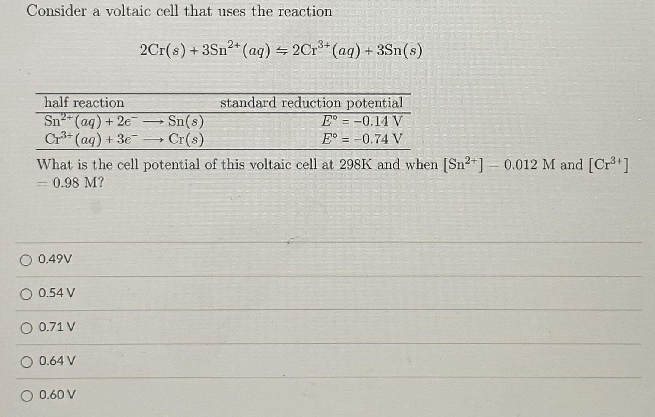 Solved Consider a voltaic cell that uses the reaction \\[ 2 | Chegg.com