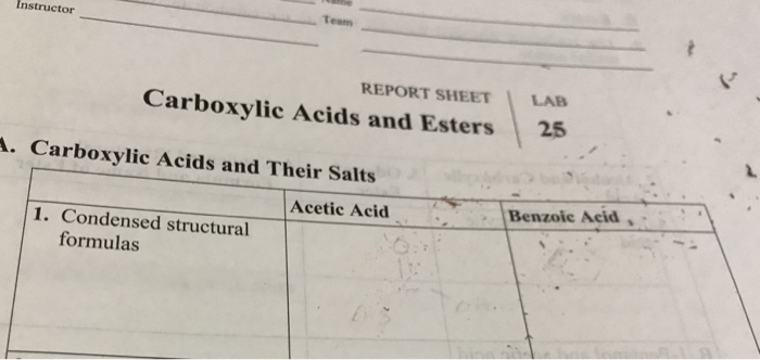 Carboxylic Acids And Esters Lab Report Answers