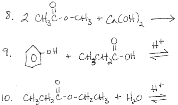 \( \begin{array}{c}\left.2 \mathrm{CH}_{3} \mathrm{C}-0-\mathrm{CH}_{3}+\mathrm{CaCOH}\right)_{2} \\ \mathrm{O}^{\mathrm{OH}}