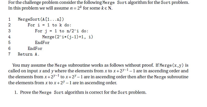 For the challenge problem consider the following | Chegg.com