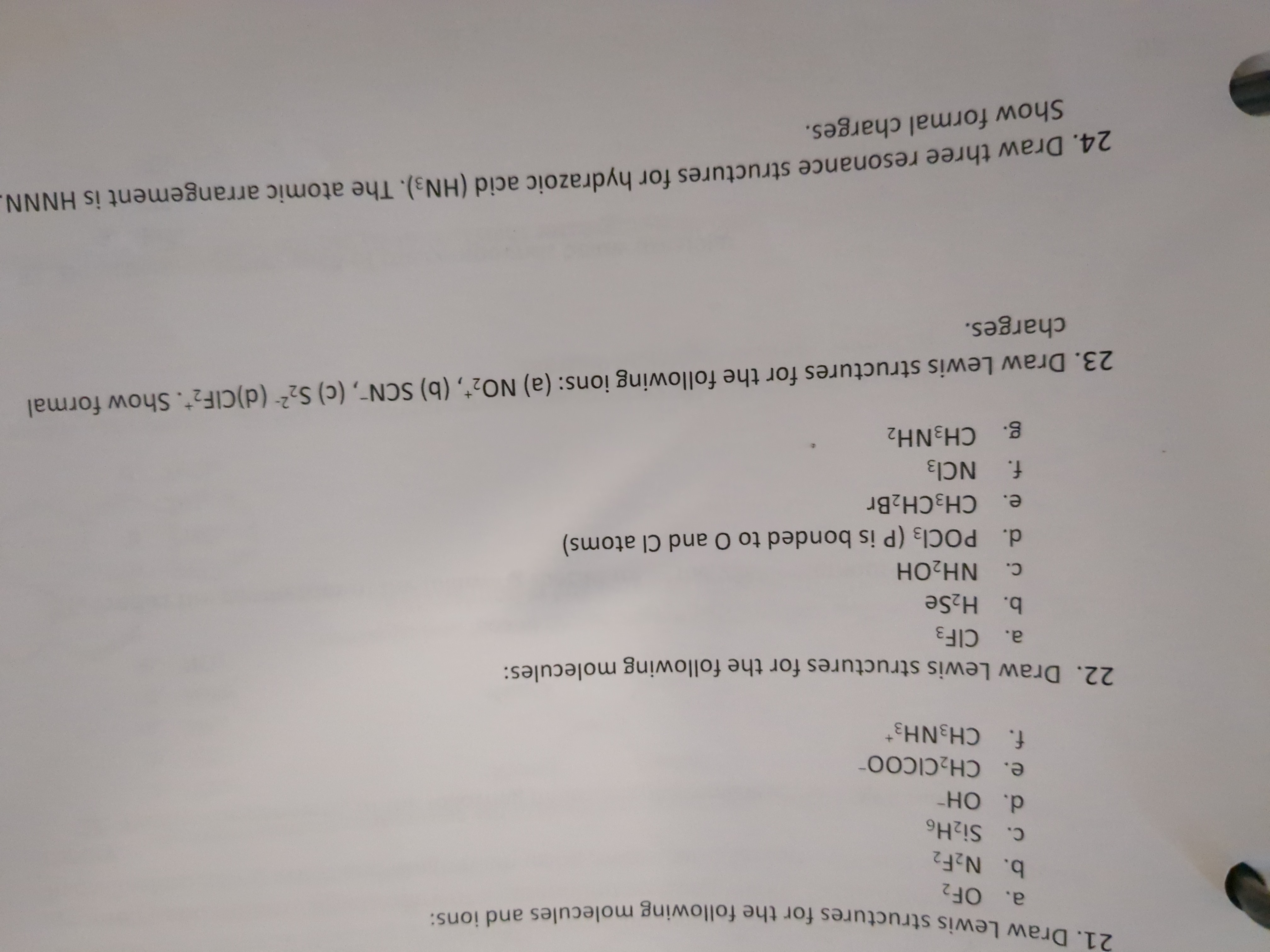 Solved F Ch3nh3 22 Draw Lewis Structures For The