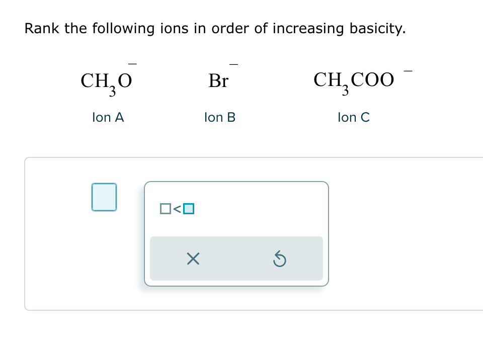 Solved Rank The Following Ions In Order Of Increasing | Chegg.com