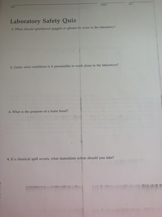 Solved Laboratory Safety Quiz 1. When should splashproof