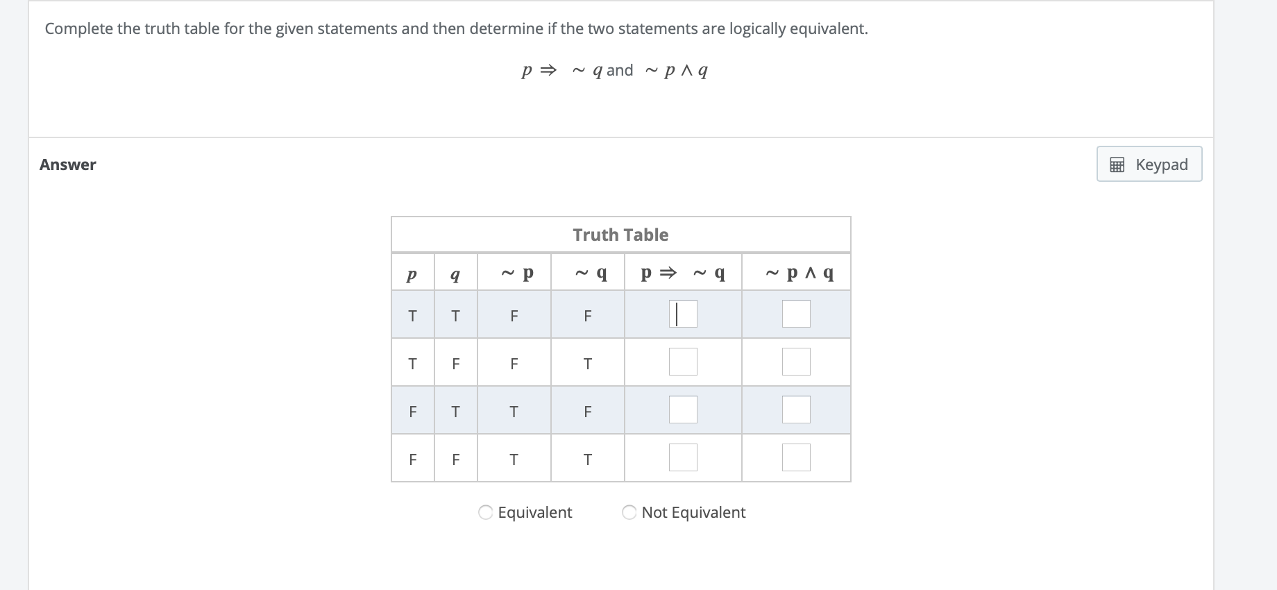 Solved Complete the truth table for the given statements and