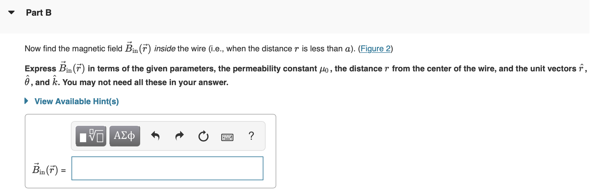Solved Find the magnetic field a distance r from the center | Chegg.com