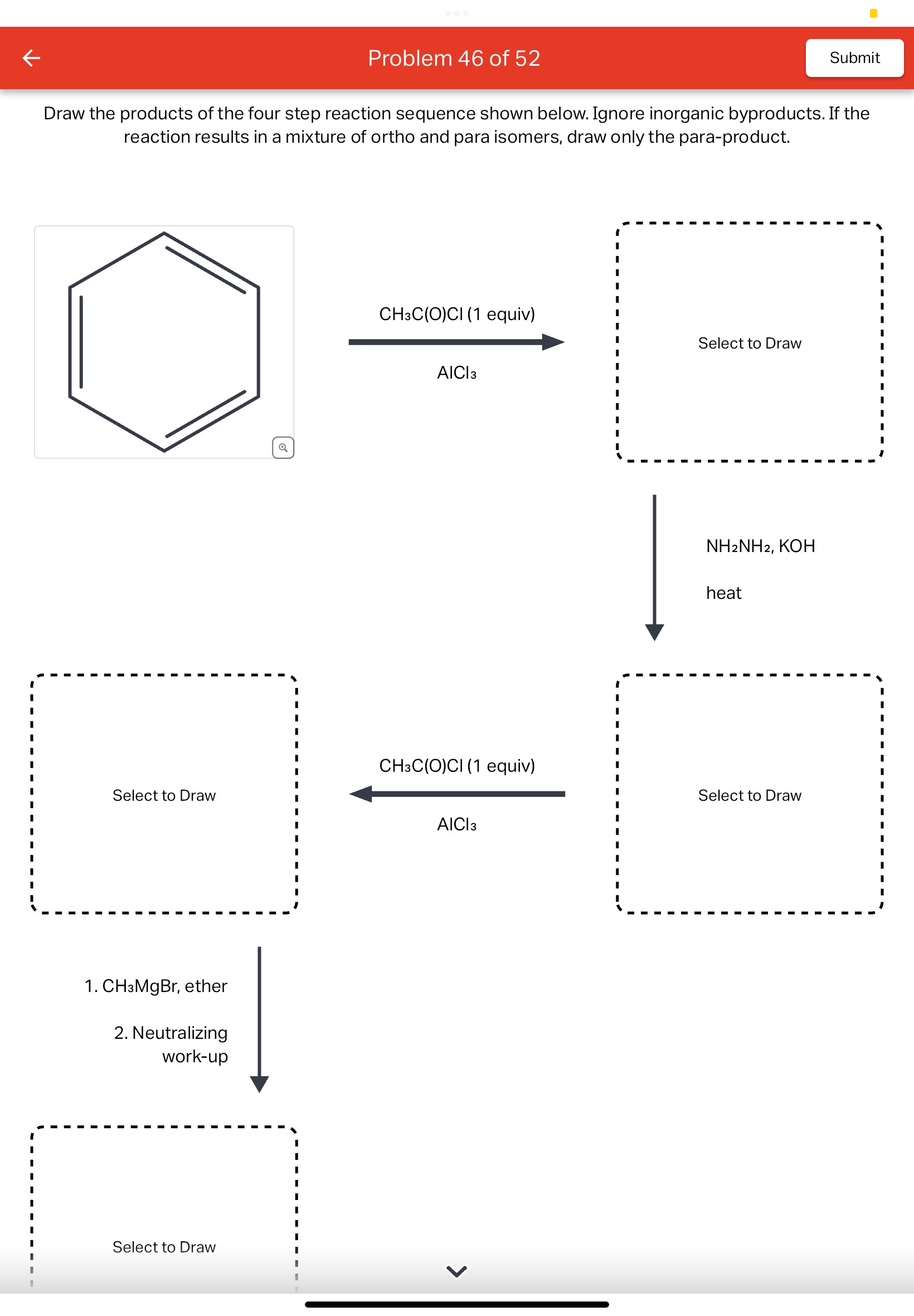 Solved Draw the products and necessary reagents of the three | Chegg.com