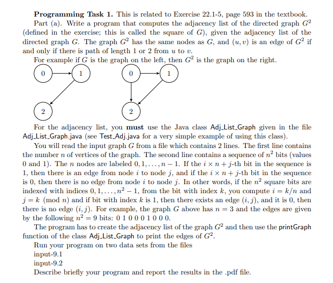 Solved Here is the code for Adj_List_Graph, use this to | Chegg.com