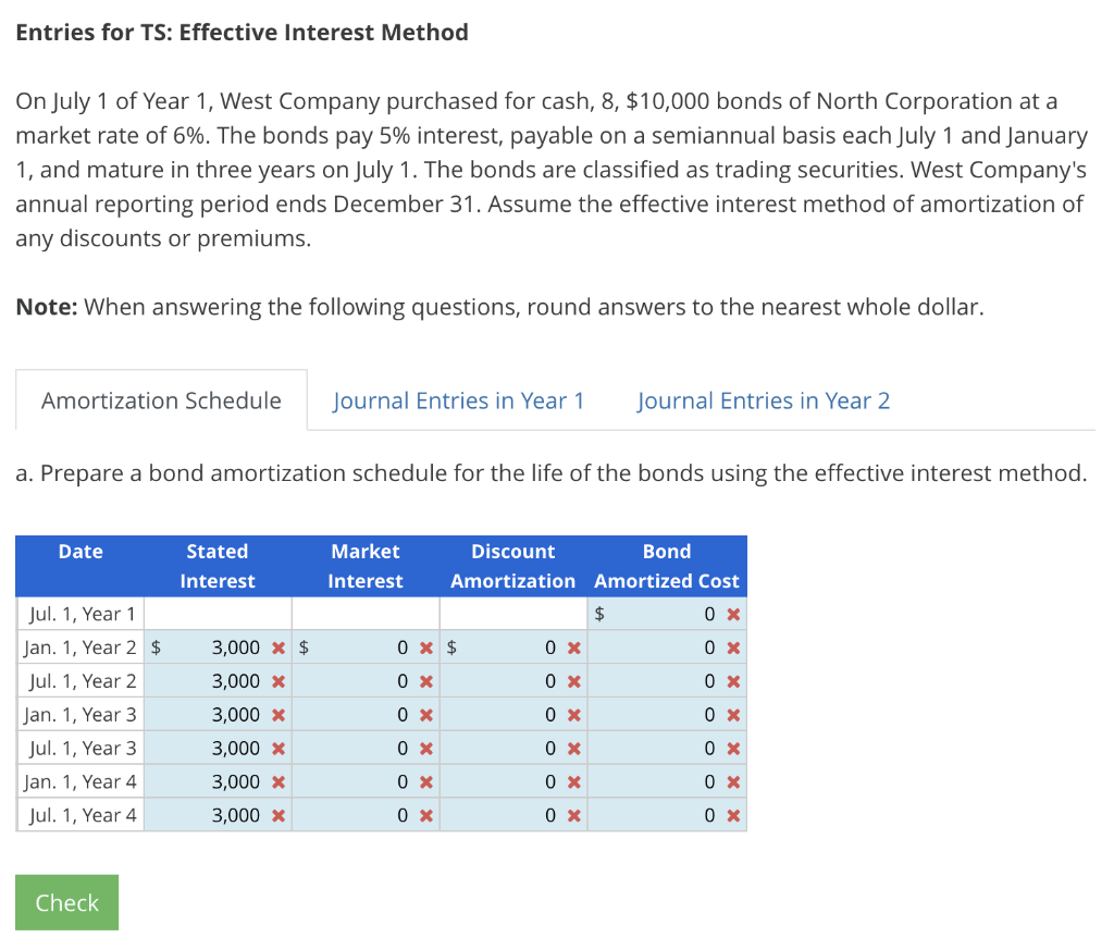 Solved Entries for TS: Effective Interest Method On July 1 | Chegg.com