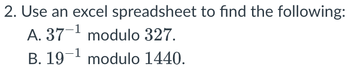 Solved 2. Use An Excel Spreadsheet To Find The Following: A. | Chegg.com