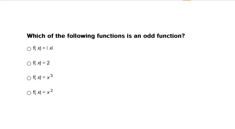 Solved Which of the following functions is an odd function? | Chegg.com
