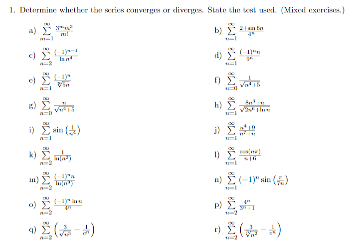 Solved 2 Sin 6n M D N 2 92 1 Determine Whether The S Chegg Com