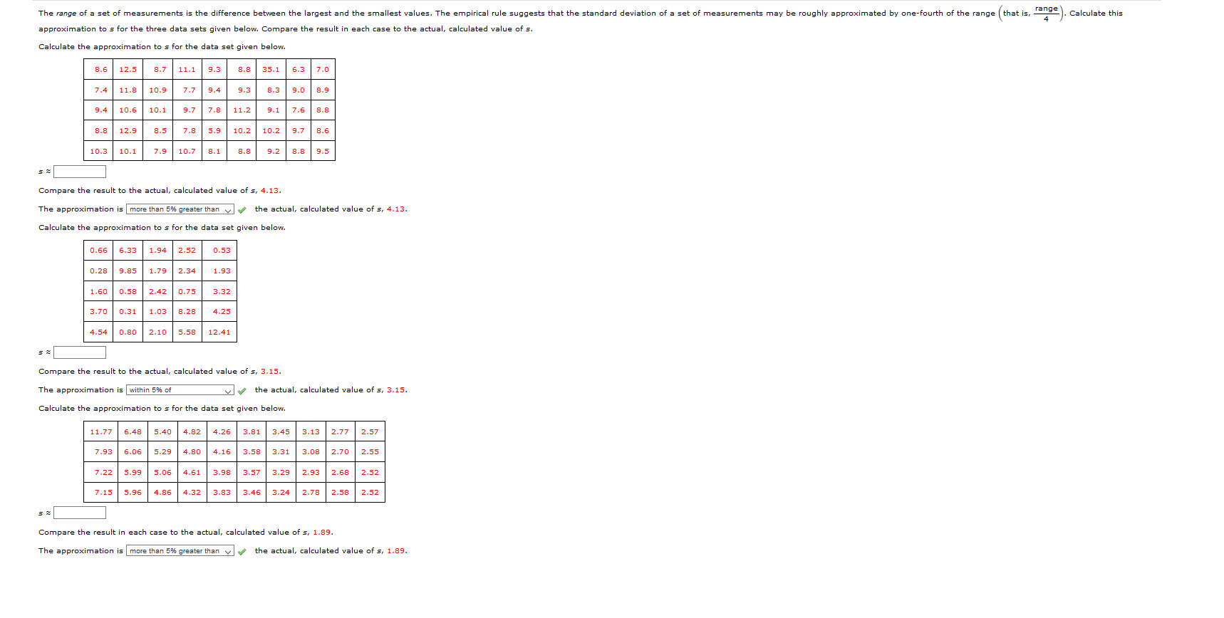how to calculate the range of a dataset