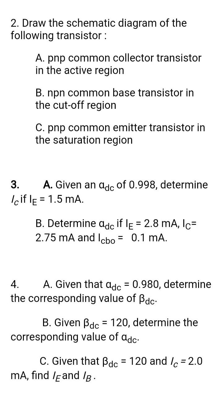 Solved 2. Draw the schematic diagram of the following