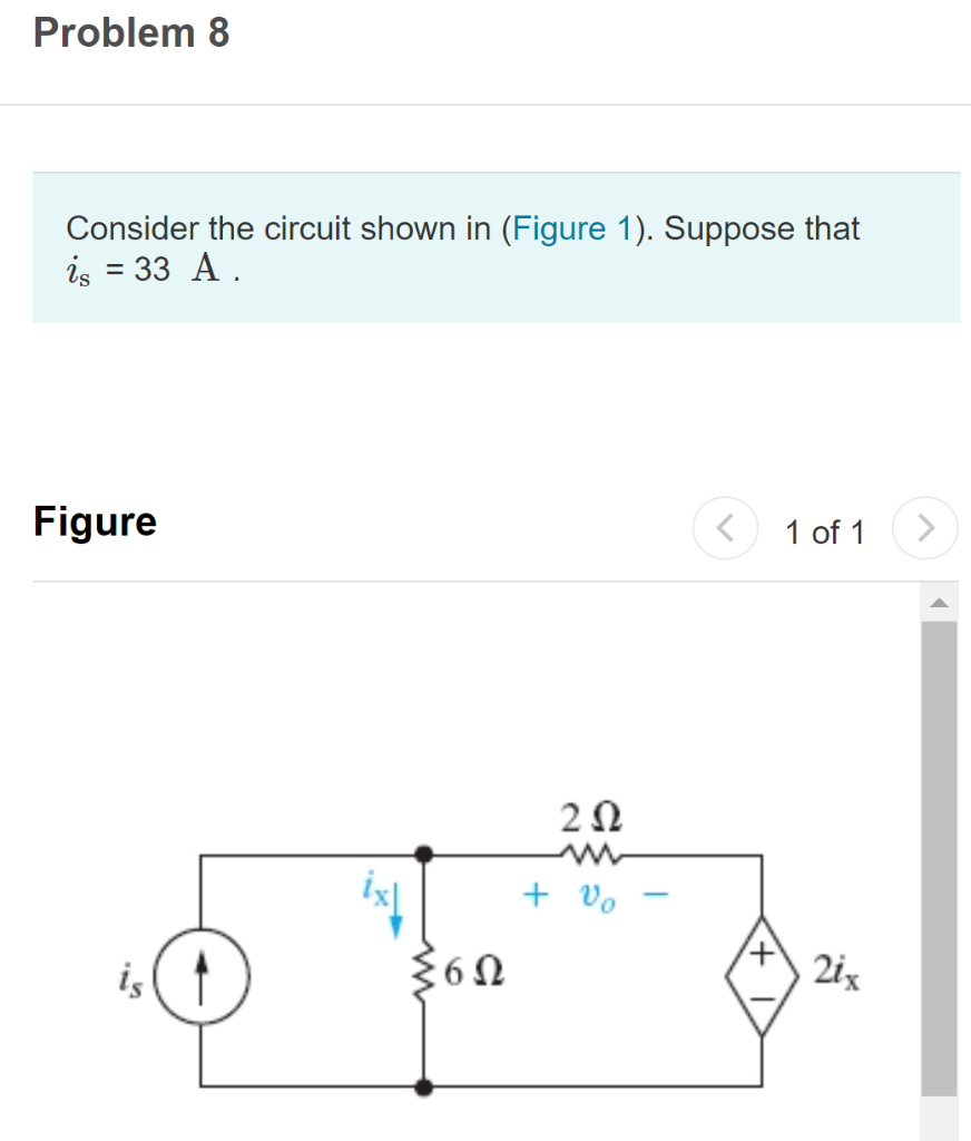 Solved Problem 8 Consider the circuit shown in (Figure 1). | Chegg.com