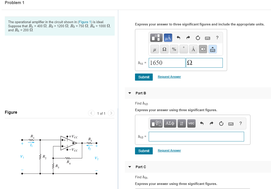 Solved Problem 1 The operational amplifier in the circuit | Chegg.com