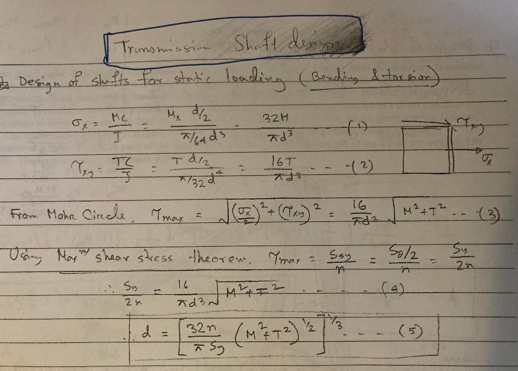 Solved Power is transmitted from a motor to shaft as shown