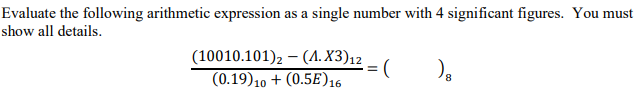 Solved Evaluate the following arithmetic expression as a | Chegg.com