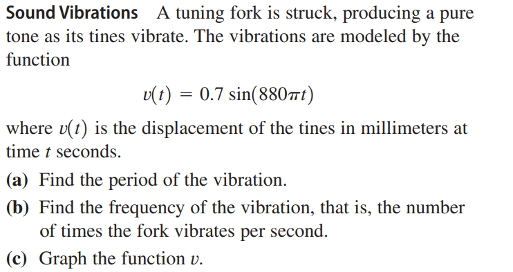 Solved Sound Vibrations A Tuning Fork Is Struck, Producing A 